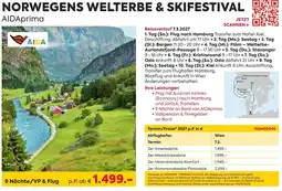 Billa Reisen NORWEGENS WELTERBE & SKIFESTIVAL AIDAprima Angebot