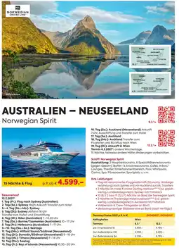 Billa Reisen AUSTRALIEN NEUSEELAND Norwegian Spirit Angebot