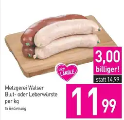 Sutterlüty Metzgerei Walser Blut- oder Leberwürste Angebot