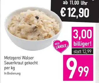 Sutterlüty Metzgerei Walser Sauerkraut gekocht Angebot