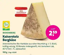 Denn's Biomarkt BioVomberg Kaiserstolz Bergkäse Angebot