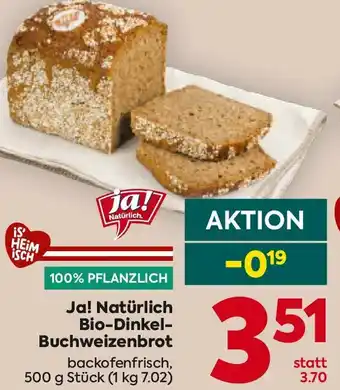 Billa Ja! Natürlich Bio-Dinkel-Buchweizenbrot Angebot