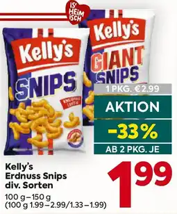 Billa Kelly's Erdnuss Snips Angebot