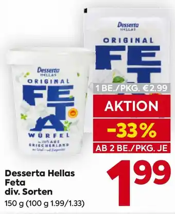 Billa Desserta Hellas Feta Angebot