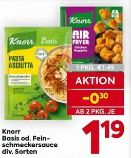 Billa Knorr Basis od. Feinschmeckersauce Angebot