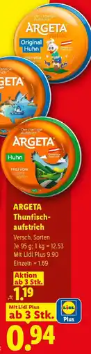 Lidl ARGETA Thunfisch-aufstrich Angebot