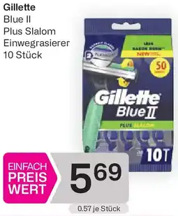 Bipa Gillette Blue II Plus Slalom Einwe grasierer Angebot
