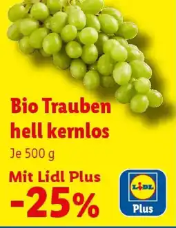 Lidl Bio Trauben hell kernlos Angebot