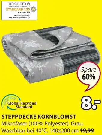 JYSK Steppdecke Kornblomst 140x200 cm Angebot