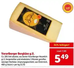 Interspar Vorarlberger Bergkäse g.U. Angebot