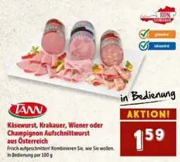 Interspar TAMW Käsewurst, Krakauer, Wiener oder Champignon Aufschnittwurst Angebot