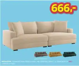 Möbelix MEGASOFA, Cordstoff Creme, Füße Schwarz Angebot