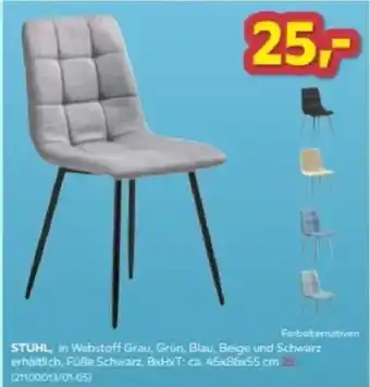 STUHL in Webstoff Grau, Grün, Blau, Beige und Schwarz