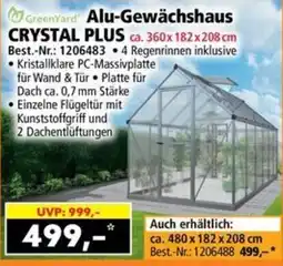 Norma GreenYard Alu-Gewächshaus CRYSTAL PLUS Angebot
