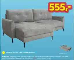Möbelix ECKSOFA, Webstoff Grau, Füße Schwarz Angebot