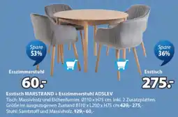 JYSK Esstisch MARSTRAND + Esszimmerstuhl ADSLEV Angebot