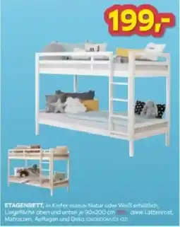 Möbelix ETAGENBETT, in Kiefer massiv Natur oder Weiß erhältlich Angebot