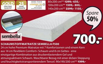 JYSK Schaumstoffmatratze Sembella F500 Angebot