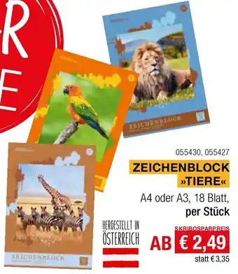 Zeichenblock »Tiere«