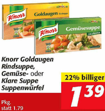 Nah&Frisch Knorr Goldaugen, Rindsuppe, Gemüse-Oder Klare Suppe Suppenwürfel Angebot