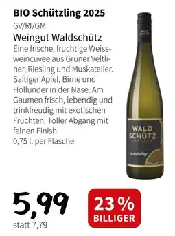Eurogast Grissemann BIO Schützling 2025 Weingut Waldschütz Angebot