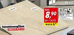 Bauhaus Feinsteinzeugfliese TRAVETIN VEIN CUT Angebot