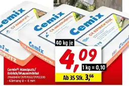 Bauhaus Cemix Handputz/Estrich/Mauermörtel Angebot