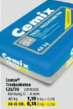 Bauhaus Cemix Trockenbeton C25/30 Angebot