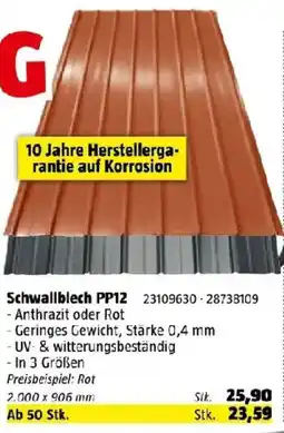 Bauhaus Schwallblech PP12 Angebot