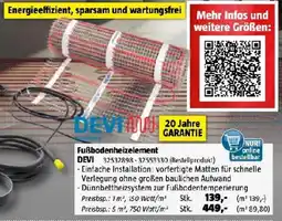 Bauhaus Fußbodenheizelement DEVI Angebot