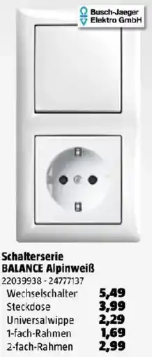Bauhaus Busch-Jaeger Schalterserie BALANCE Alpinweiß Angebot