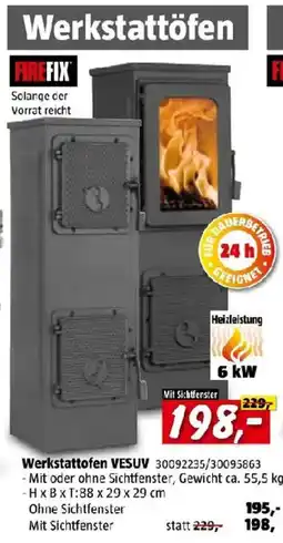 Bauhaus Werkstattöfen VESUV Angebot