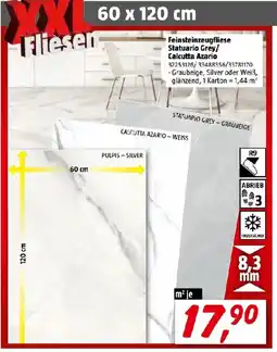 Bauhaus Feinsteinzeugfliese Statuario Grey/Calcutta Azario Angebot