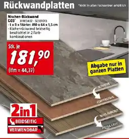 Bauhaus Nischen-Rückwand G03 Angebot