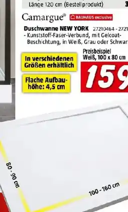 Bauhaus Camargue Duschwanne NEW YORK Angebot