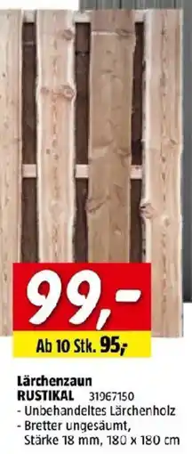 Bauhaus Lärchenzaun RUSTIKAL Angebot