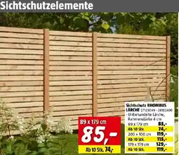 Bauhaus Sichtschutz RHOMBUS LÄRCHE Angebot