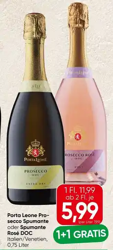 Spar Porta Leone Prosecco Spumante oder Spumante Rosé DOC Angebot