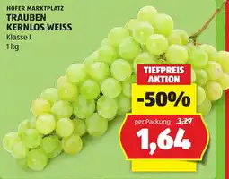 Hofer Trauben Kernlos Weiss Angebot