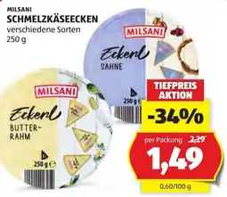 Hofer Milsani Schmelzkäseecken Angebot