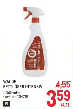 Metro Walde Fettlöser Intensiv Angebot