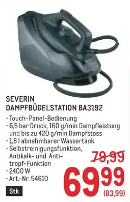 Metro Severin Dampfbügelstation BA3192 Angebot