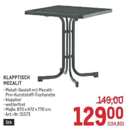 Metro Klapptisch Mecalit Angebot