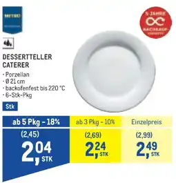 Metro Dessertteller Caterer Angebot