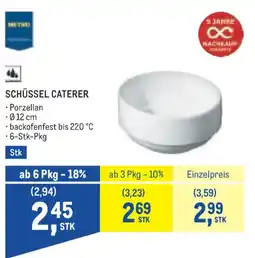 Metro Schüssel Caterer Angebot