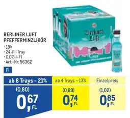 Metro Berliner Luft Pfefferminzlikör Angebot
