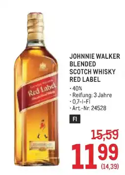 Metro Johnnie Walker Blended Scotch Whisky Red Label Angebot