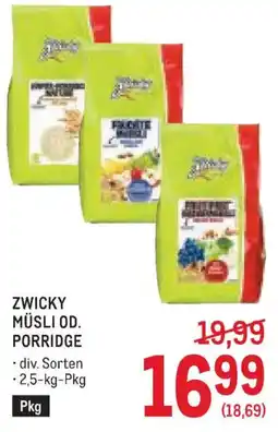 Metro Zwicky Müslis Angebot