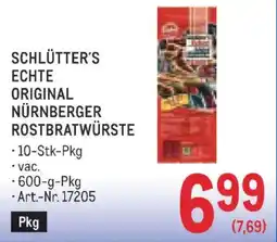Metro Schlütter's Echte Original Nürnberger Rostbratwürste Angebot