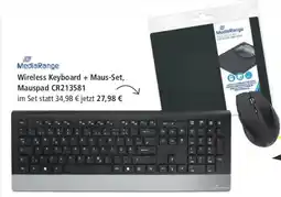 Pagro Diskont MediaRange Wireless Keyboard + Maus-Set, Mauspad CR213581 Angebot
